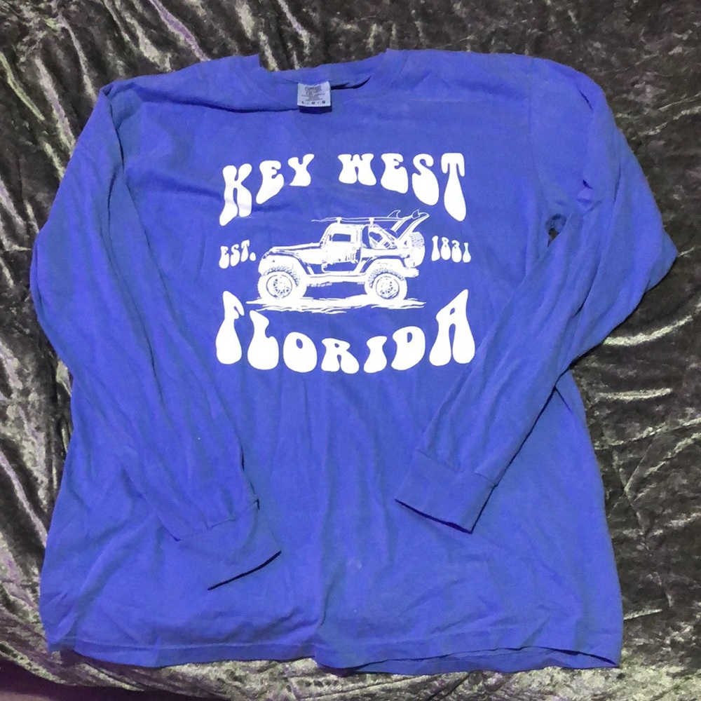 Brand new Key west Florida tee, men’s women’s size large blue long sleeve